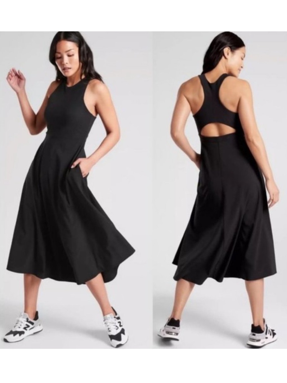 Athleta Black Winona Midi Dress